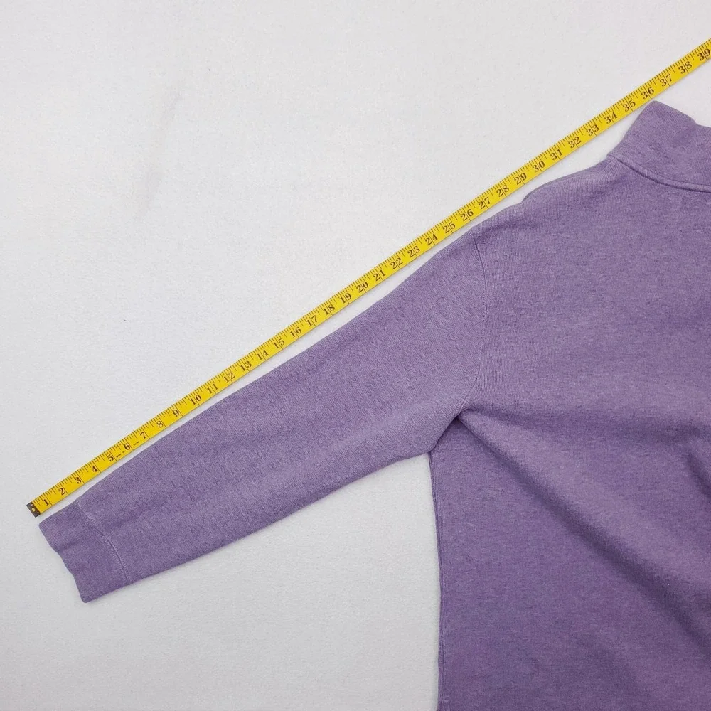 Polo Ralph Lauren Sweater Mens XXL Purple Quarter Zip Pullover Orange Small Pony